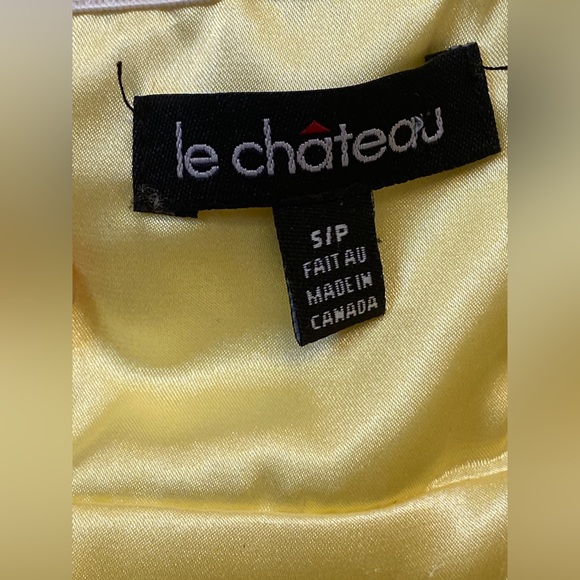 Yellow le chateau dress. Small water stain under armpit from spot cleaning. - Picture 4 of 6
